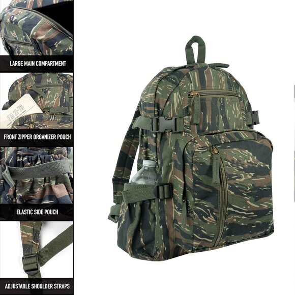 🆕 Women Khaki Vintage Star Stone-Washed Canvas Padded Adjustable Strap Backpack - Picture 3 of 6